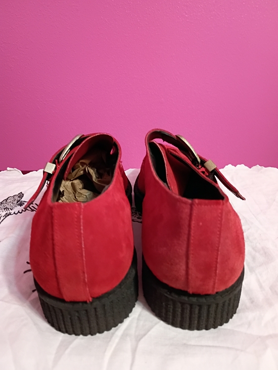 Men\'s Red Suede Monk Strap Buckle Creepers main image 5